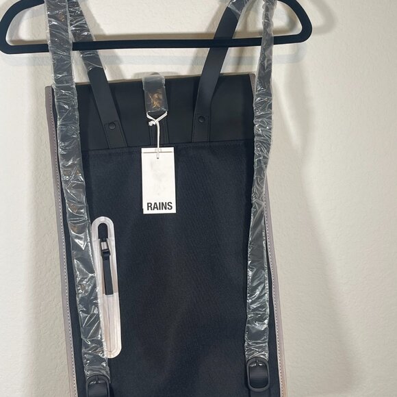 NWT Rains Backpack Waterproof Black Reflective - Picture 9 of 15